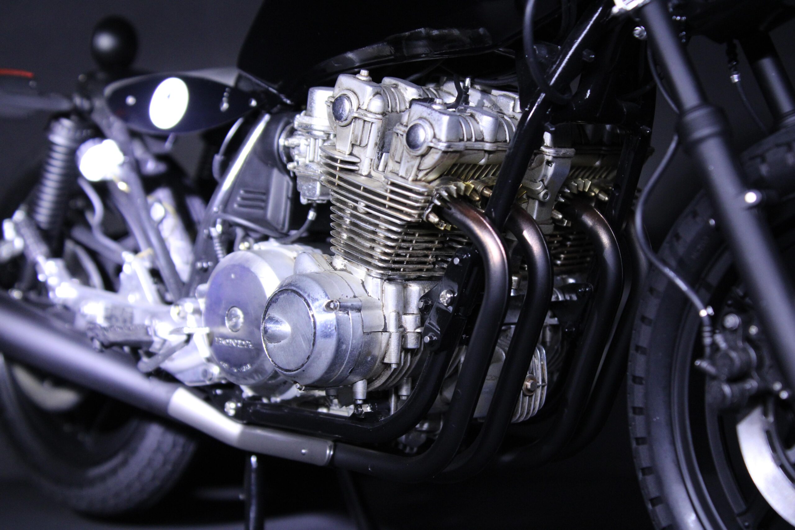 Honda CB 750 custom the black shadow close up engine